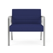 Waterfall Reception Waiting Room Healthcare Bariatic Chair / Silver Steel / Blue