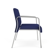 Waterfall Reception Waiting Room Healthcare Bariatic Chair / Silver Steel / Blue
