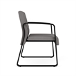 Waterfall Reception Sled Base Oversize Guest Chair / Black Steel / Light Gray