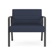 Waterfall Reception Waiting Room Bariatic Chair / Charcoal Steel / Blue