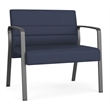 Waterfall Reception Waiting Room Bariatic Chair / Charcoal Steel / Blue