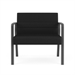Waterfall Reception Waiting Room Bariatic Chair / Charcoal Steel / Black