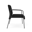 Waterfall Reception Waiting Room Bariatic Chair / Charcoal Steel / Black