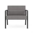Waterfall Reception Waiting Bariatic Chair / Charcoal Steel / Light Gray