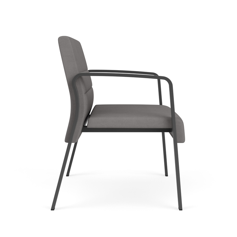 Waterfall Reception Waiting Bariatic Chair / Charcoal Steel / Light Gray