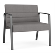 Waterfall Reception Waiting Bariatic Chair / Charcoal Steel / Light Gray