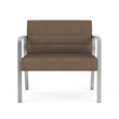 Waterfall Reception Waiting Room Bariatic Chair / Silver Steel / Brown