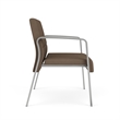 Waterfall Reception Waiting Room Bariatic Chair / Silver Steel / Brown