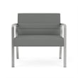 Waterfall Reception Waiting Bariatic Chair / Silver Steel / Light Gray