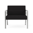 Waterfall Reception Waiting Room Bariatic Chair / Silver Steel / Black