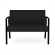 Waterfall Reception Waiting Room Healthcare Loveseat / Black Steel / Black