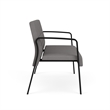 Waterfall Reception Waiting Room Healthcare Loveseat / Black Steel / Light Gray