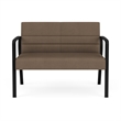 Waterfall Reception Waiting Room Healthcare Loveseat / Black Steel / Brown