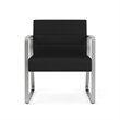 Waterfall Reception Waiting Oversize Guest Chair / Silver Steel / Black