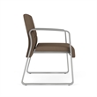 Waterfall Reception Waiting Oversize Guest Chair / Silver Steel / Brown