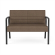 Waterfall Reception Waiting Room Healthcare Loveseat / Charcoal Steel / Brown