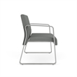 Waterfall Reception Waiting Room Sled Base Loveseat / Silver Steel / Light Gray