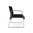 Waterfall Reception Waiting Room Sled Base Loveseat / Silver Steel / Black