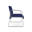 Waterfall Reception Waiting Room Sled Base Loveseat / Silver Steel / Blue
