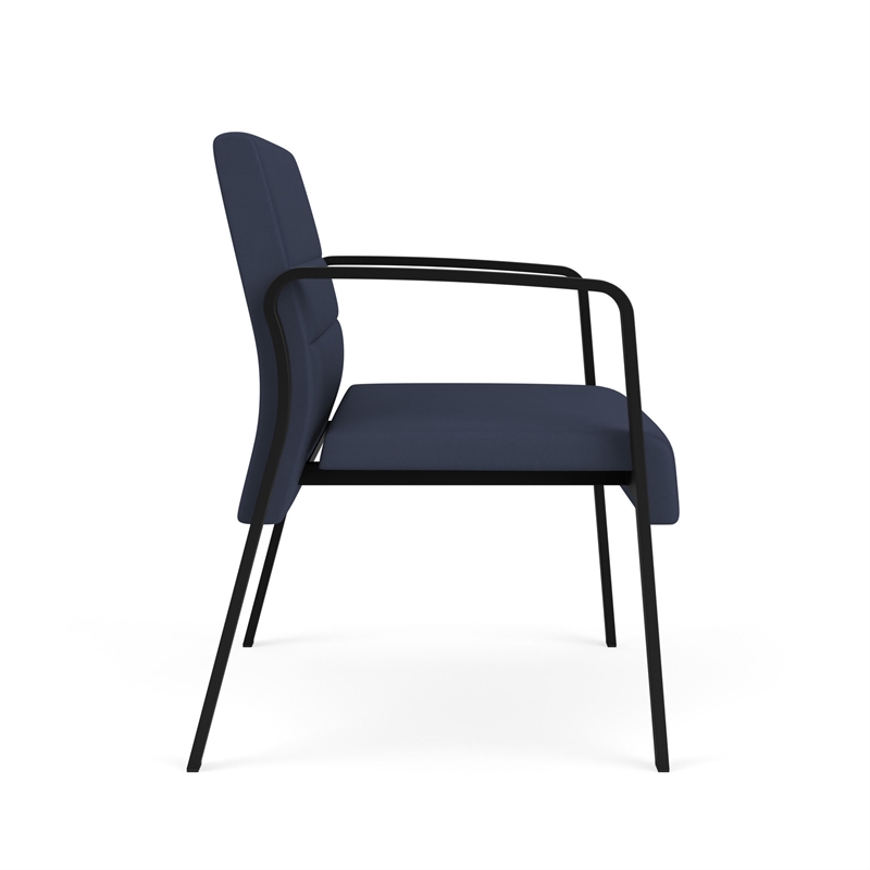 Waterfall Reception Waiting Room Healthcare Bariatic Chair / Black Steel / Blue