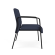 Waterfall Reception Waiting Room Healthcare Bariatic Chair / Black Steel / Blue
