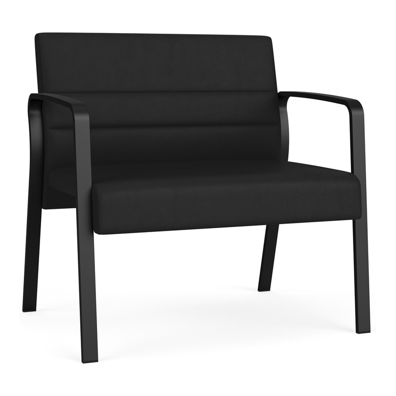 Waterfall Reception Waiting Room Healthcare Bariatic Chair / Black Steel / Black
