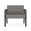Waterfall Reception Waiting Room Bariatic Chair / Black Steel / Light Gray