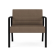 Waterfall Reception Waiting Room Healthcare Bariatic Chair / Black Steel / Brown
