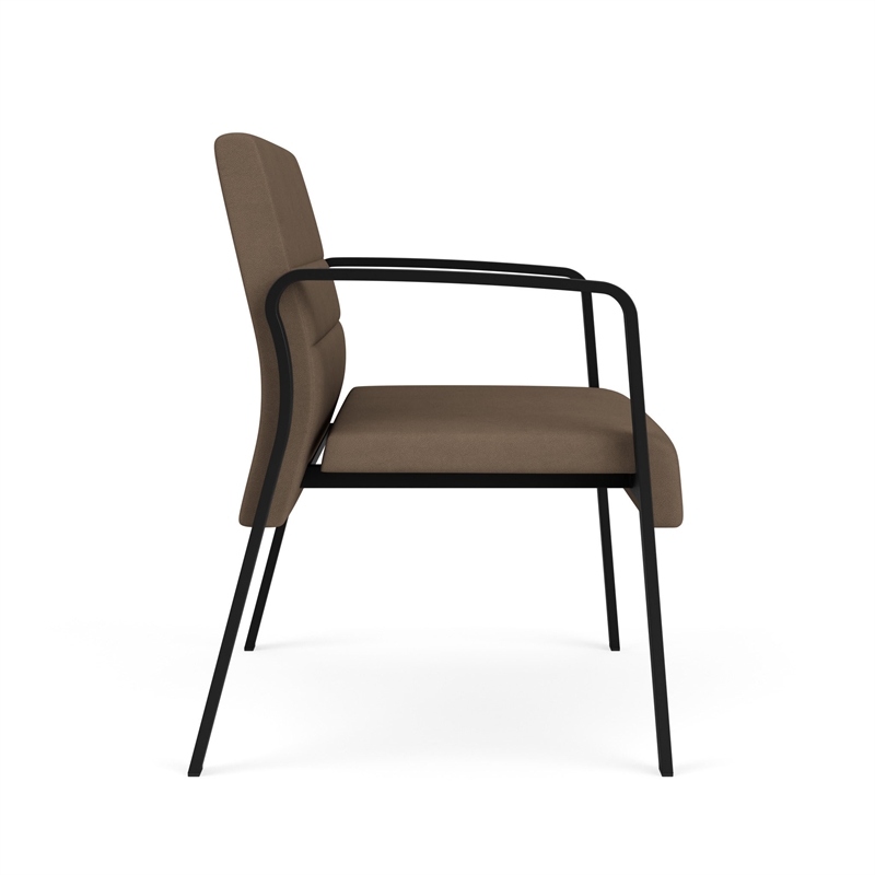 Waterfall Reception Waiting Room Healthcare Bariatic Chair / Black Steel / Brown