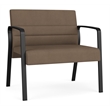 Waterfall Reception Waiting Room Healthcare Bariatic Chair / Black Steel / Brown