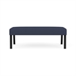 Waterfall Reception Waiting Room Healthcare 2-Seat Bench / Black Steel / Blue