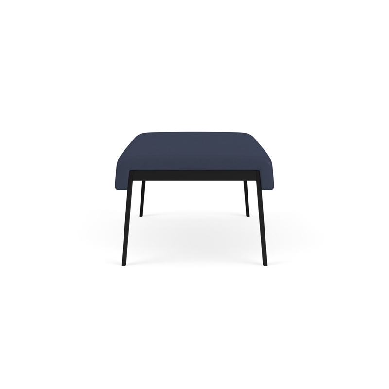 Waterfall Reception Waiting Room Healthcare 2-Seat Bench / Black Steel / Blue