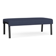 Waterfall Reception Waiting Room Healthcare 2-Seat Bench / Black Steel / Blue