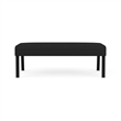 Waterfall Reception Waiting Room Healthcare 2-Seat Bench / Black Steel / Black