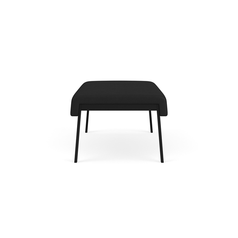 Waterfall Reception Waiting Room Healthcare 2-Seat Bench / Black Steel / Black