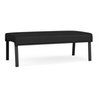 Waterfall Reception Waiting Room Healthcare 2-Seat Bench / Black Steel / Black