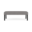 Waterfall Reception Waiting Room 2-Seat Bench / Black Steel / Light Gray