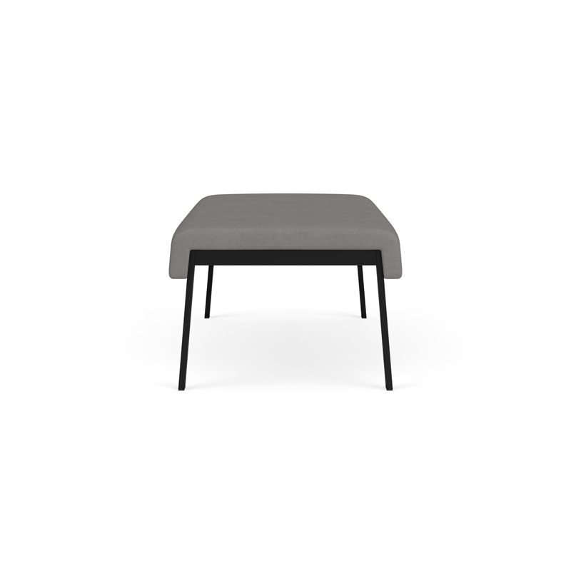 Waterfall Reception Waiting Room 2-Seat Bench / Black Steel / Light Gray