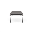 Waterfall Reception Waiting Room 2-Seat Bench / Black Steel / Light Gray