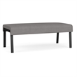 Waterfall Reception Waiting Room 2-Seat Bench / Black Steel / Light Gray