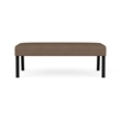 Waterfall Reception Waiting Room Healthcare 2-Seat Bench / Black Steel / Brown