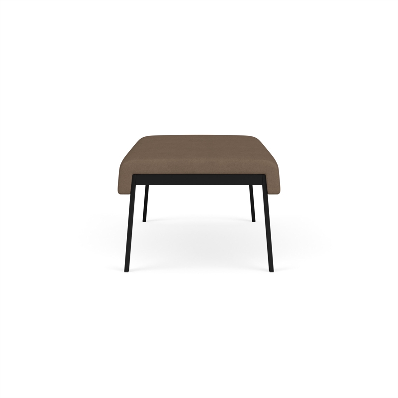 Waterfall Reception Waiting Room Healthcare 2-Seat Bench / Black Steel / Brown