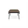 Waterfall Reception Waiting Room Healthcare 2-Seat Bench / Black Steel / Brown