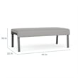 Waterfall Reception Waiting Room Healthcare 2-Seat Bench / Black Steel / Brown