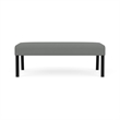 Waterfall Reception Waiting Room 2-Seat Bench / Black Steel / Light Gray