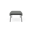 Waterfall Reception Waiting Room 2-Seat Bench / Black Steel / Light Gray