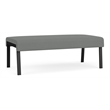Waterfall Reception Waiting Room 2-Seat Bench / Black Steel / Light Gray