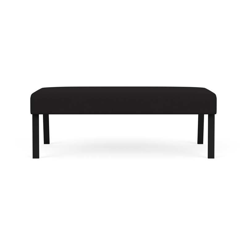 Waterfall Reception Waiting Room Healthcare 2-Seat Bench / Black Steel / Black