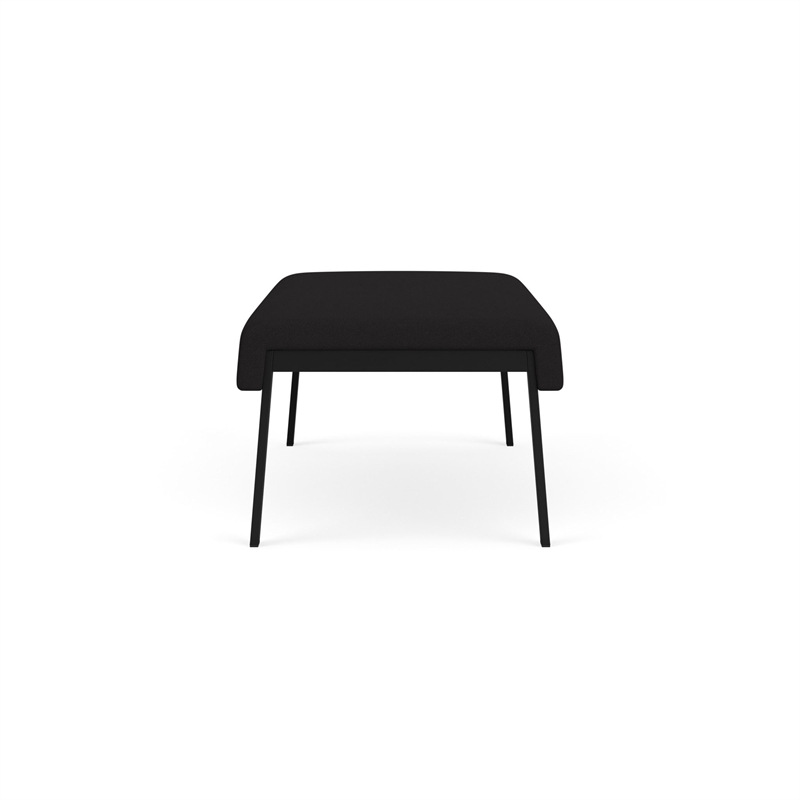 Waterfall Reception Waiting Room Healthcare 2-Seat Bench / Black Steel / Black