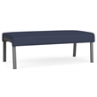 Waterfall Reception Waiting Room Healthcare 2-Seat Bench / Charcoal Steel / Blue